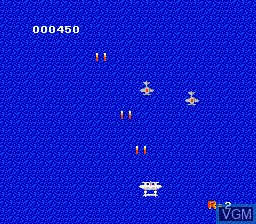 In-game screen of the game 1942 on Nintendo NES