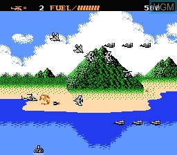 In-game screen of the game Airwolf on Nintendo NES