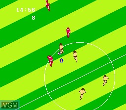 In-game screen of the game Goal! on Nintendo NES
