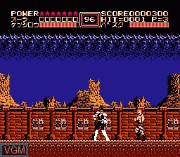 In-game screen of the game Hokuto no Ken II - Seikimatsu Kyuuseishu Densetsu on Nintendo NES