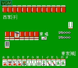In-game screen of the game Ide Yosuke Meijin no Jissen Mahjong on Nintendo NES