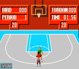 In-game screen of the game Jordan vs Bird - One on One on Nintendo NES