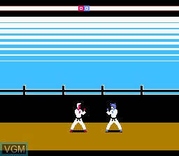 In-game screen of the game Karateka on Nintendo NES