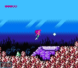 In-game screen of the game Little Mermaid, The on Nintendo NES