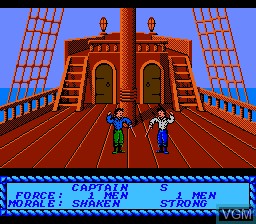 In-game screen of the game Pirates! on Nintendo NES