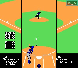 In-game screen of the game R.B.I. Baseball 3 on Nintendo NES