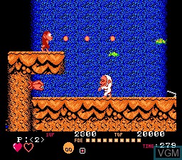 In-game screen of the game Toki on Nintendo NES