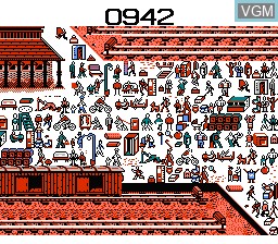In-game screen of the game Where's Waldo? on Nintendo NES