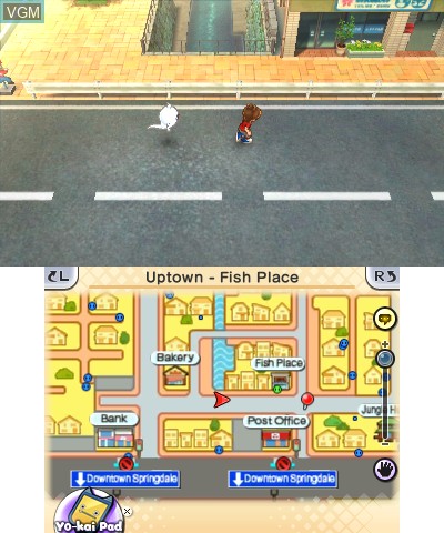 In-game screen of the game Youkai Watch 2 - Shinuchi on Nintendo 3DS
