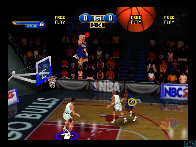 In-game screen of the game NBA Showtime - NBA on NBC on Nintendo 64