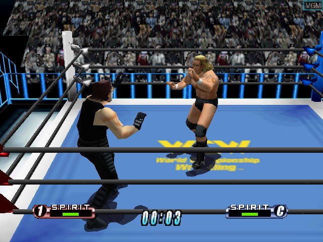 In-game screen of the game Virtual Pro Wrestling 64 on Nintendo 64