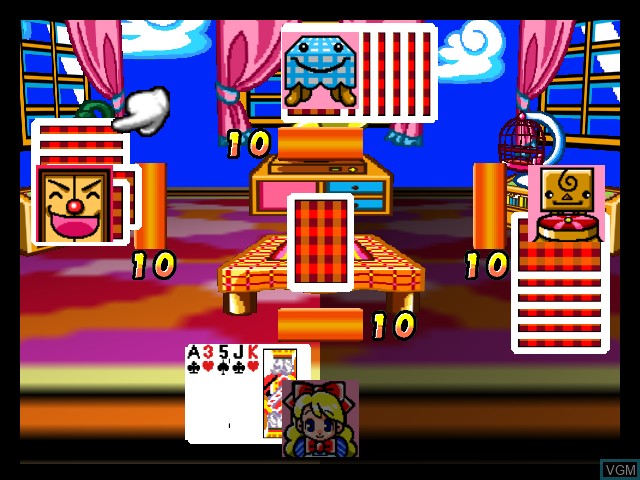 In-game screen of the game 64 Trump Collection - Alice no Waku Waku Trump World on Nintendo 64