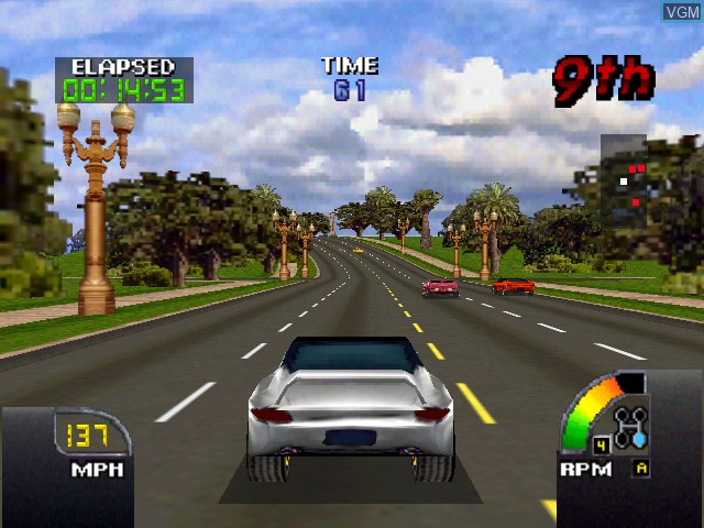 In-game screen of the game Cruis'n USA on Nintendo 64