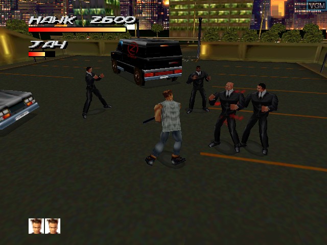 In-game screen of the game Fighting Force 64 on Nintendo 64