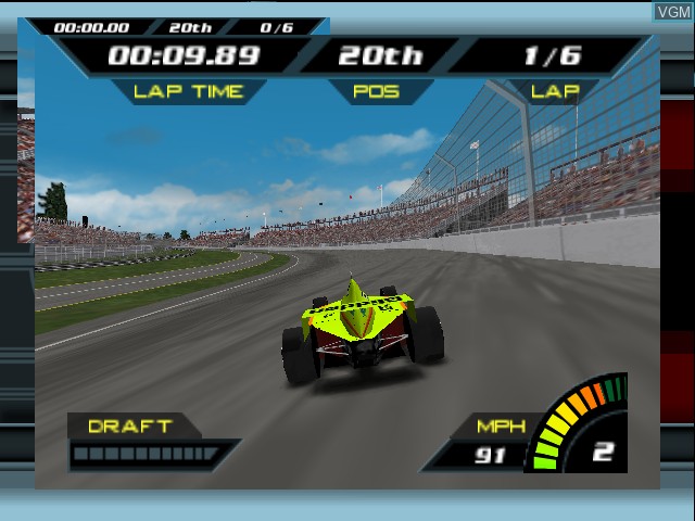 In-game screen of the game Indy Racing 2000 on Nintendo 64
