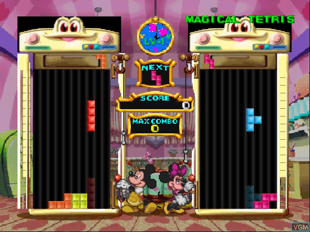 In-game screen of the game Magical Tetris Challenge on Nintendo 64