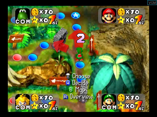 In-game screen of the game Mario Party on Nintendo 64