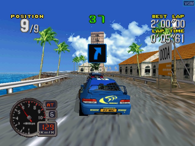 In-game screen of the game Rally Challenge 2000 on Nintendo 64