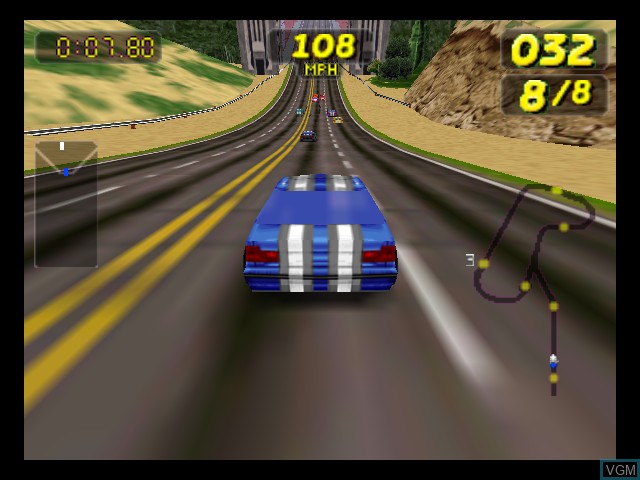 In-game screen of the game San Francisco Rush - Extreme Racing on Nintendo 64