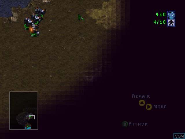 In-game screen of the game StarCraft 64 on Nintendo 64