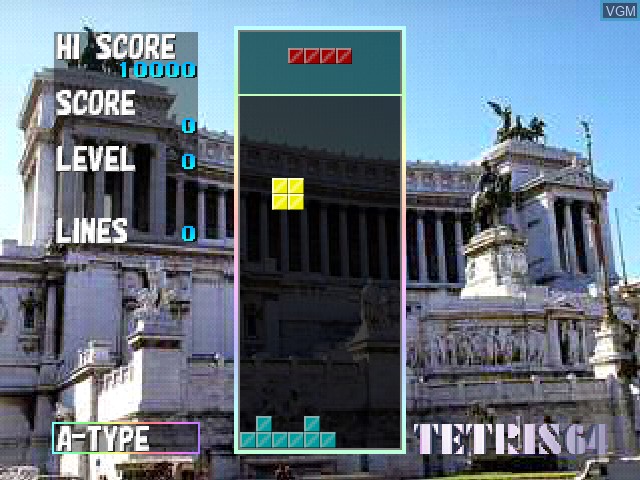 In-game screen of the game Tetris 64 on Nintendo 64
