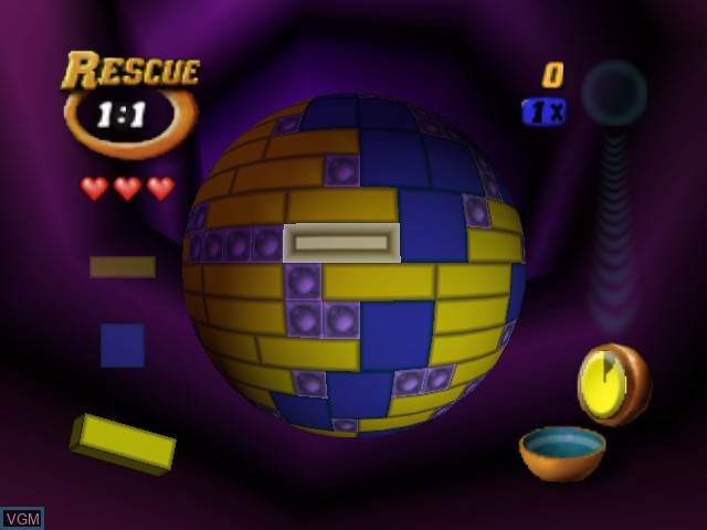In-game screen of the game Tetrisphere on Nintendo 64
