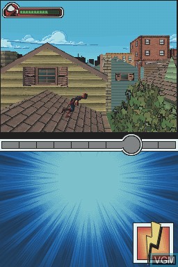 In-game screen of the game Ultimate Spider-Man on Nintendo DS