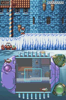 In-game screen of the game James Pond - Codename Robocod on Nintendo DS