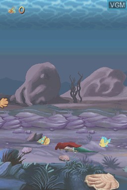 In-game screen of the game Little Mermaid, The - Ariel's Undersea Adventure on Nintendo DS