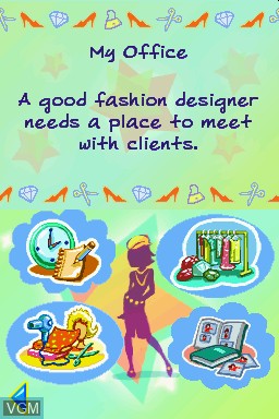 In-game screen of the game Imagine - Fashion Designer on Nintendo DS