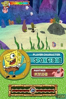 In-game screen of the game SpongeBob's Atlantis SquarePantis on Nintendo DS