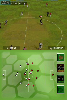 In-game screen of the game FIFA 09 on Nintendo DS