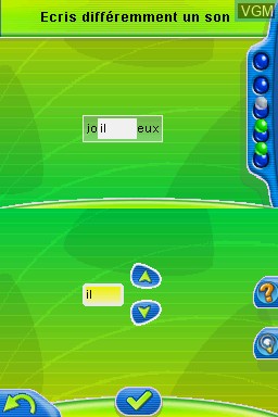 In-game screen of the game Adi l'Entraîneur - Mathématiques, Français CE1-CE2 on Nintendo DS