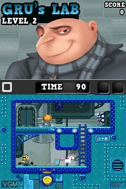 In-game screen of the game Despicable Me - Minion Mayhem on Nintendo DS