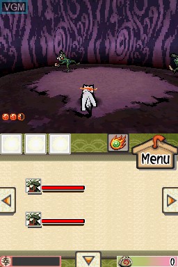 In-game screen of the game Okamiden on Nintendo DS