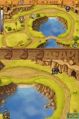 In-game screen of the game Youda Safari on Nintendo DS