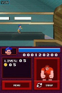In-game screen of the game Wreck-It Ralph on Nintendo DS
