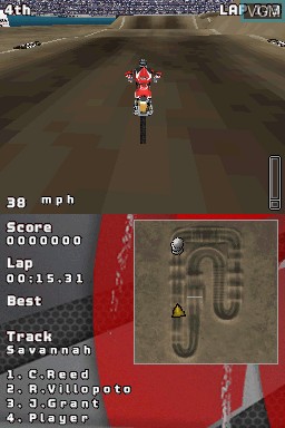 In-game screen of the game MX vs. ATV Untamed on Nintendo DS