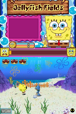 In-game screen of the game SpongeBob's Truth or Square on Nintendo DS