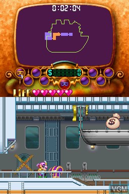 In-game screen of the game Wario - Master of Disguise on Nintendo DS