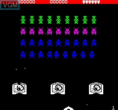 In-game screen of the game Delta Force 4 - Space Invaders on Tangerine Computer Systems Oric
