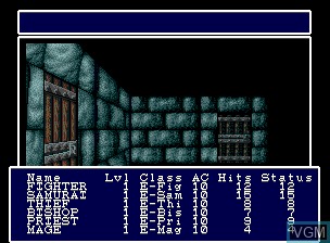 In-game screen of the game Wizardry III & IV on NEC PC Engine CD
