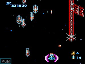 In-game screen of the game Blazing Lazers on NEC PC Engine