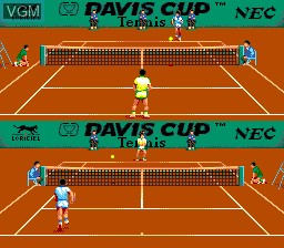 In-game screen of the game Davis Cup Tennis on NEC PC Engine