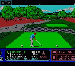 In-game screen of the game Jack Nicklaus - Turbo Golf on NEC PC Engine