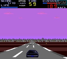 In-game screen of the game Knight Rider Special on NEC PC Engine