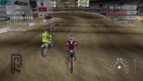 In-game screen of the game MX vs. ATV On the Edge on Sony PSP