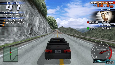 In-game screen of the game Initial D - Street Stage on Sony PSP