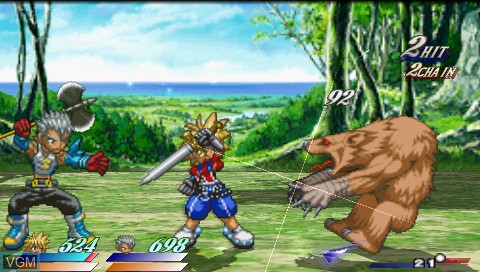 In-game screen of the game Tales of Destiny 2 on Sony PSP