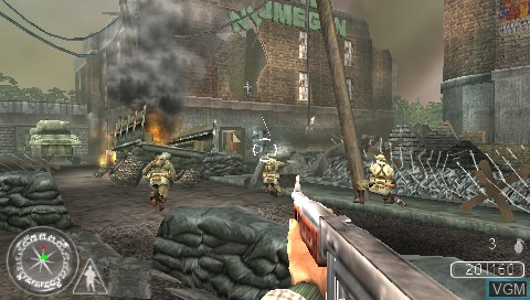 In-game screen of the game Call of Duty - Roads to Victory on Sony PSP